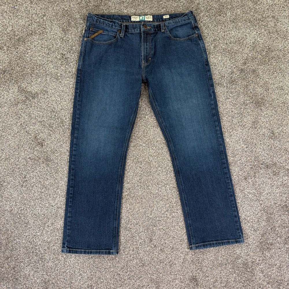 Ariat M7 Legacy Fremont Slim Fit Straight Leg Jeans Mens 38x30 Medium Wash Denim